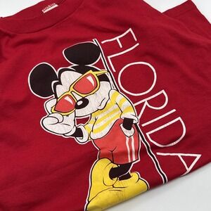 Walt Disney Velva Sheen Vintage T Shirt XL Florida Single‎ Stitch Mickey Mouse